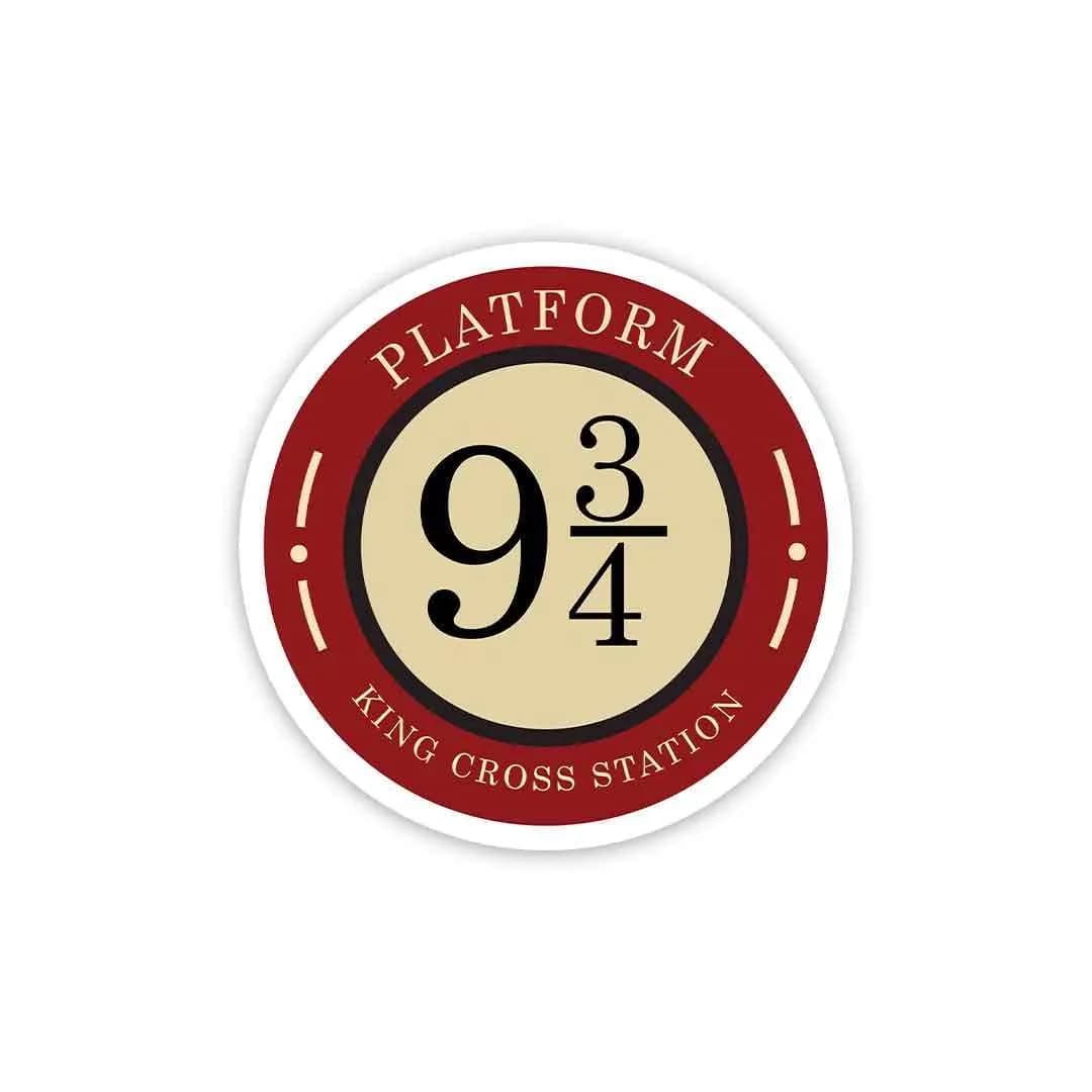 Platform Nine and Three - Quarters Sticker waterproof vinyl decal for laptop, bike, car & bottle
