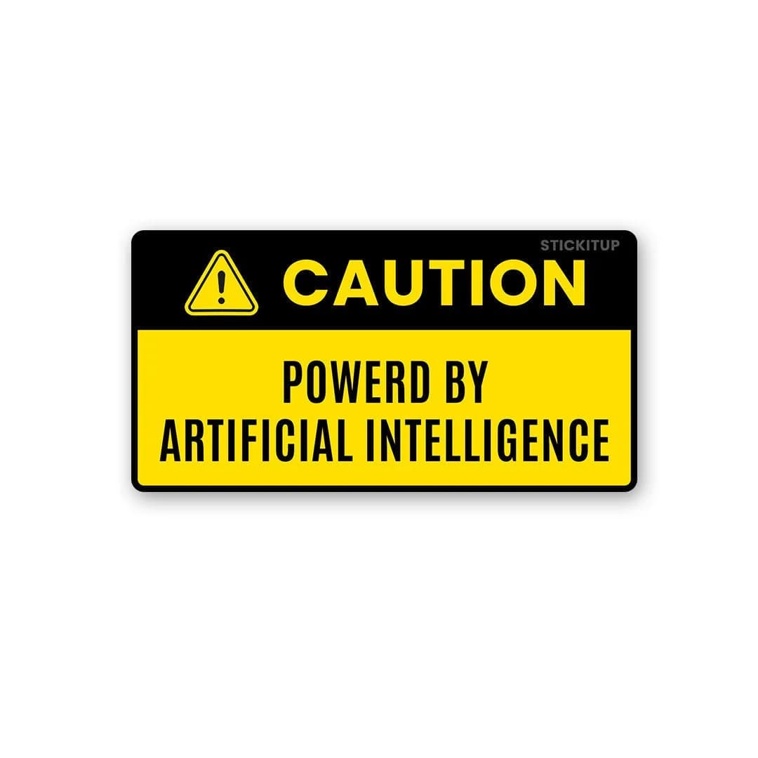 Powered By Artificial Sticker waterproof vinyl decal for laptop, bike, car & bottle